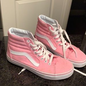 Vans hi tops pink